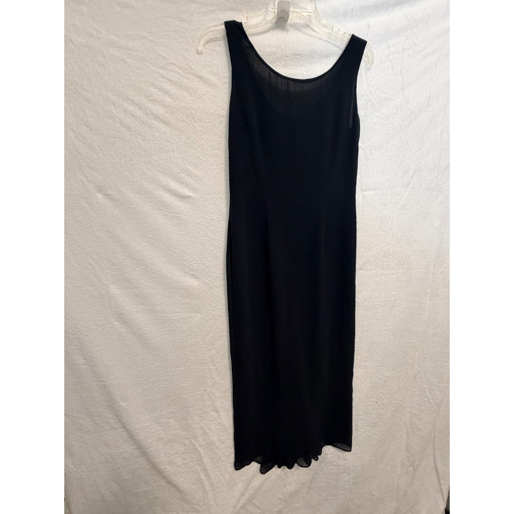 Theme Black Sleeveless Maxi Dress Scoop Neck Lined Formal Column Gown eu 38 Us 6
